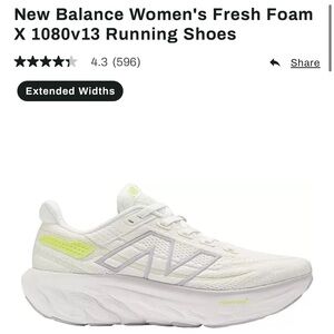 Women’s 7.5 New Balance Fresh Foam X 1080v 13 - White Purple NEW 7.5